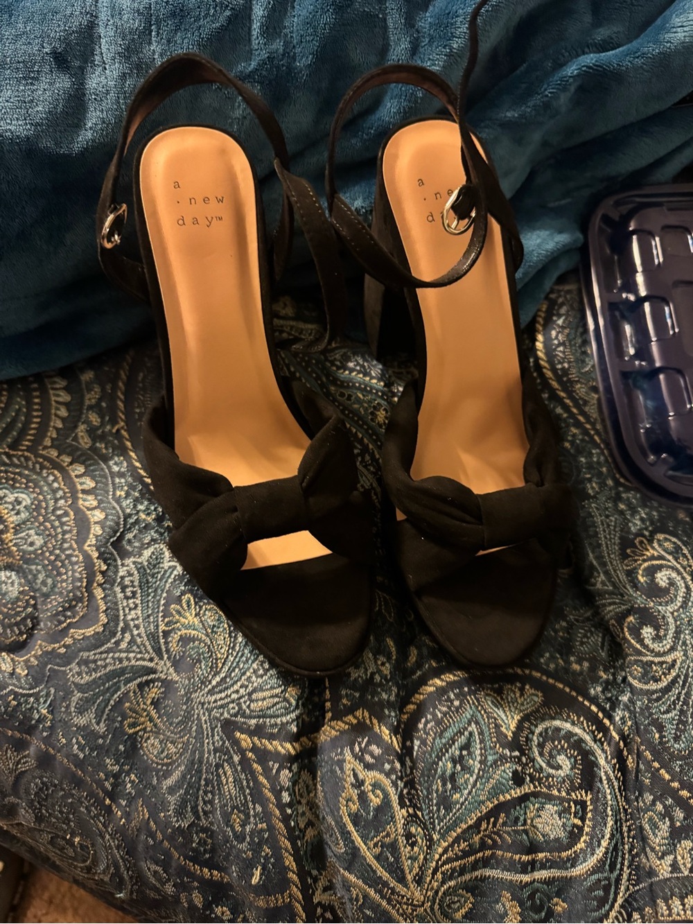 a new day Black Knot-Front Slingback Heels